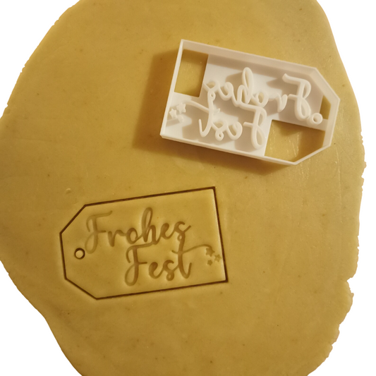 Frohes Fest - Ausstechform, Keksausstecher