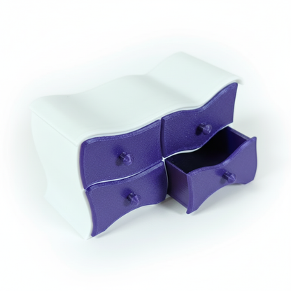Miniatur Fantasy Kommode / Organizer mit Schubladen – geschwungenes Design - CPrints 3D