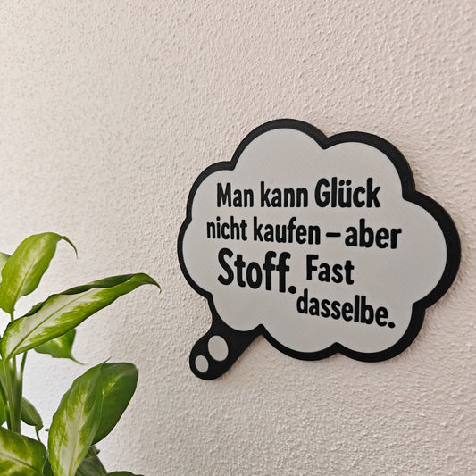 Deko Schild mit Spruch für Näherinnen – Lustige Wanddeko fürs Nähzimmer – Geschenk für Stoffliebhaber