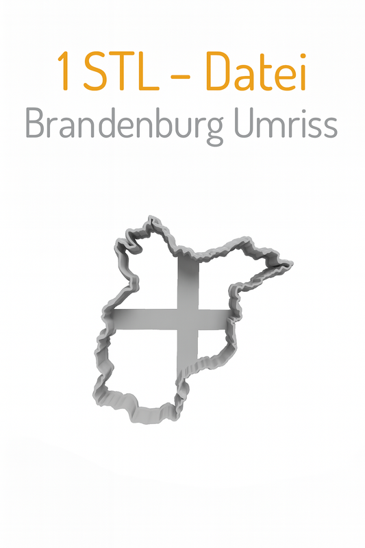 Brandenburg Ausstechform STL • Deutschland Umriss • 3D Druck Vorlage als Download