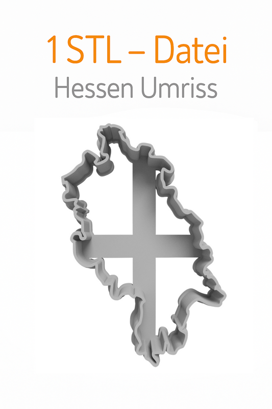 Hessen Ausstechform STL • Deutschland Umriss • 3D Druck Vorlage als Download