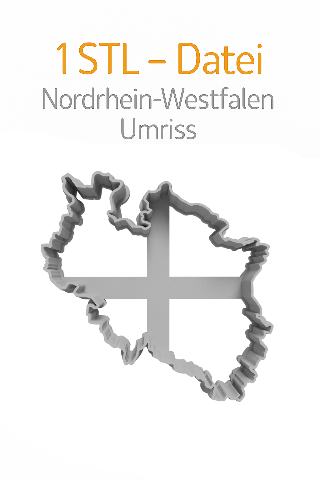 North Rhine-Westphalia cookie cutter STL • Germany outline • 3D printing template for download