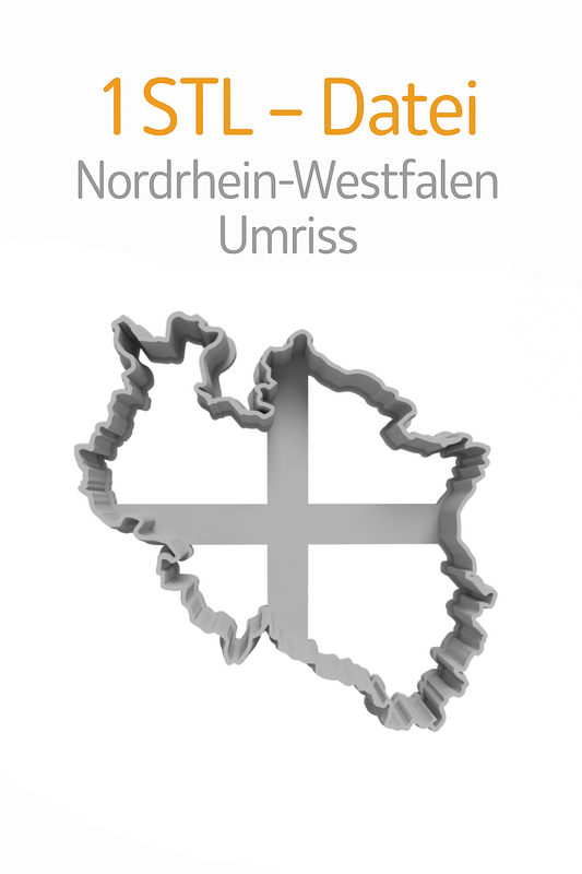 Nordrhein-Westfalen Ausstechform STL • Deutschland Umriss • 3D Druck Vorlage als Download