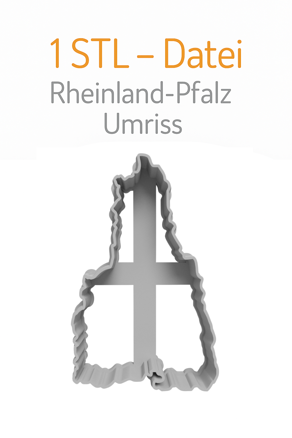 Rhineland-Palatinate cookie cutter STL • Germany outline • 3D printing template for download