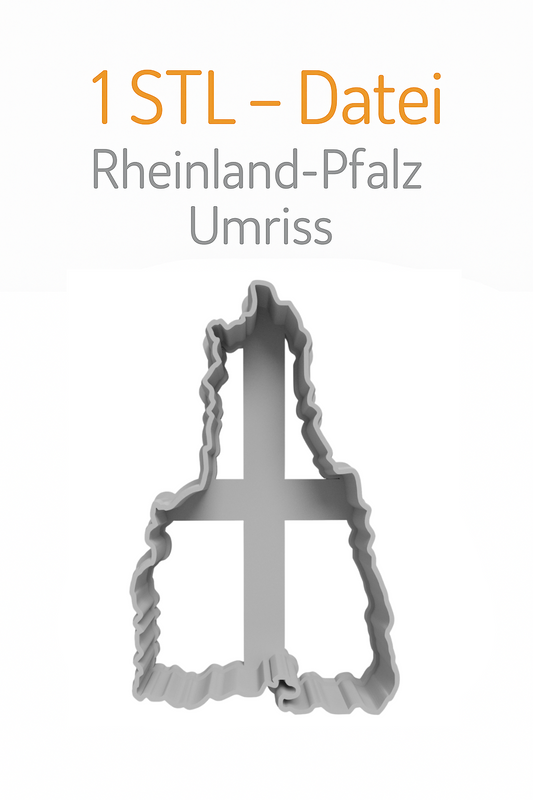 Rheinland-Pfalz Ausstechform STL • Deutschland Umriss • 3D Druck Vorlage als Download
