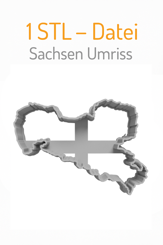 Sachsen Ausstechform STL • Deutschland Umriss • 3D Druck Vorlage als Download